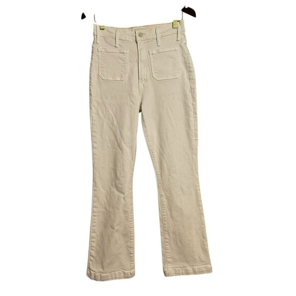 Mother Jeans Bootcut Wide Flared Pants Women Size 28 High Rise Cream Boho Retro - Picture 1 of 12